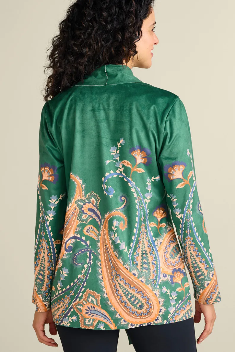 Clearance Soft Surroundings Chouteau Faux Suede Jacket CascadingBrdS