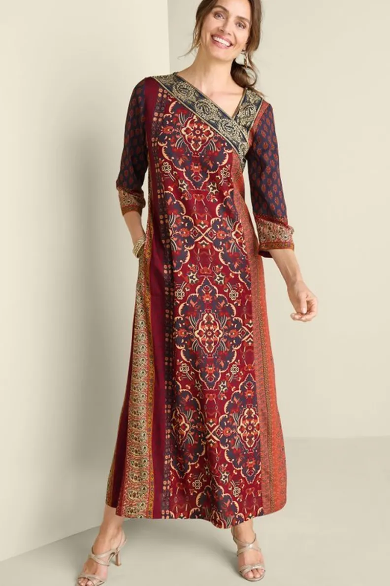 Outlet Soft Surroundings Cindra Maxi Dress AutumnalPatchwork