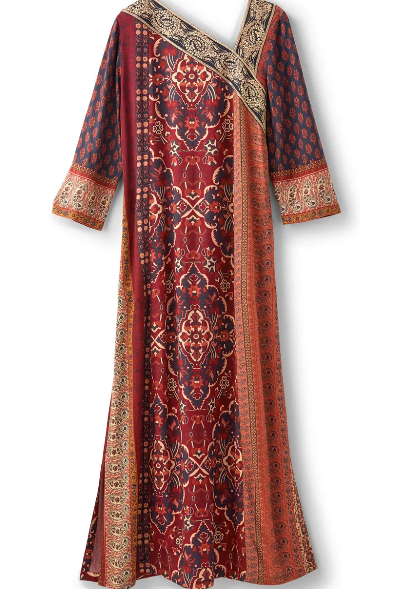 Outlet Soft Surroundings Cindra Maxi Dress AutumnalPatchwork