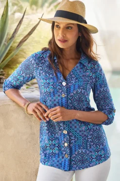 Outlet Soft Surroundings Danielle 3/4 Sleeve Tunic