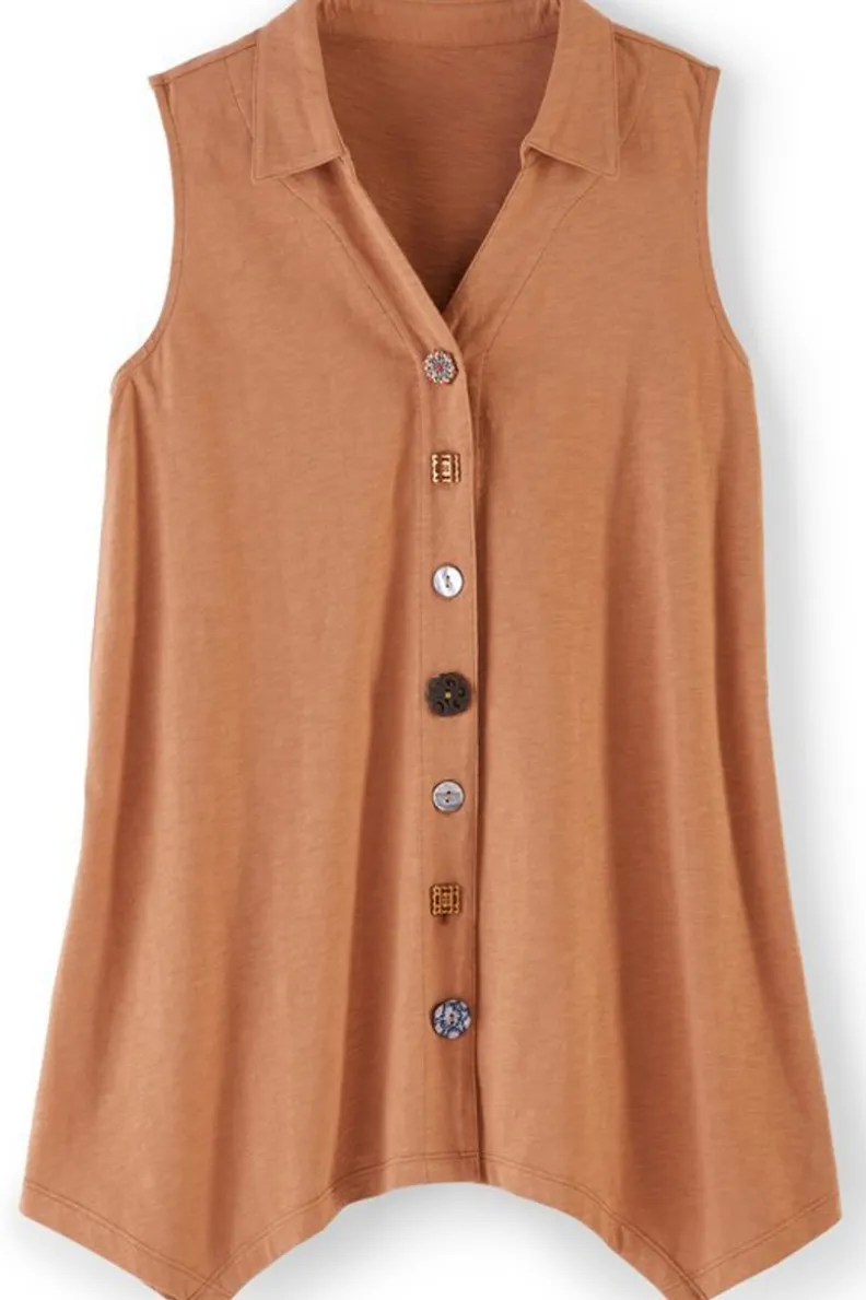 Fashion Soft Surroundings Danielle Button Tank