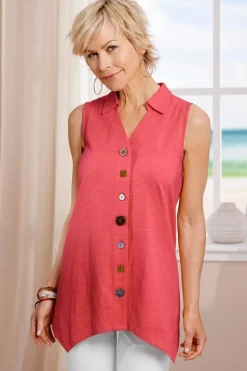 Fashion Soft Surroundings Danielle Button Tank