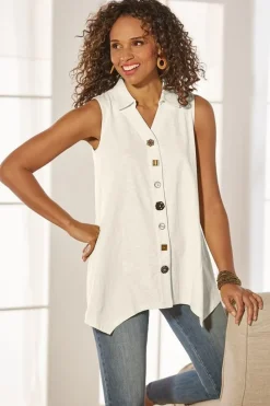 Fashion Soft Surroundings Danielle Button Tank