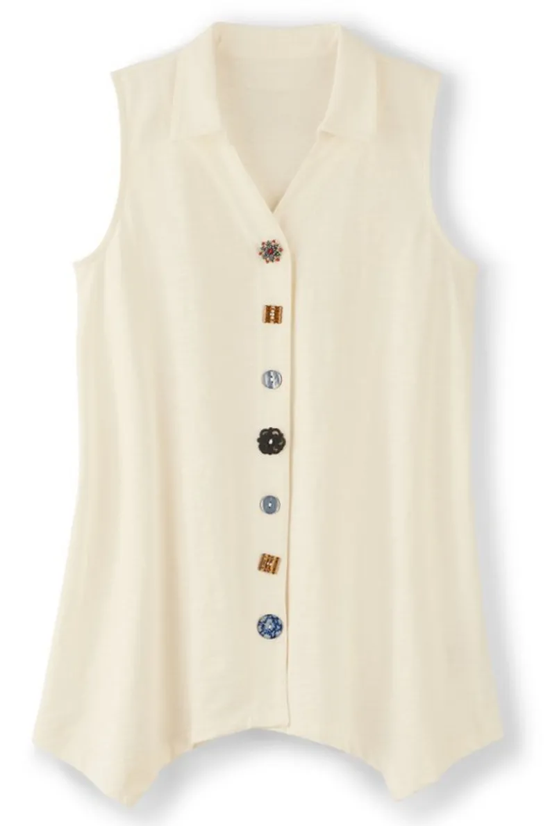 Fashion Soft Surroundings Danielle Button Tank