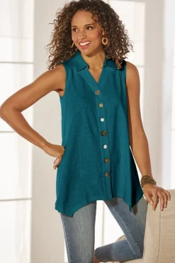 Fashion Soft Surroundings Danielle Button Tank