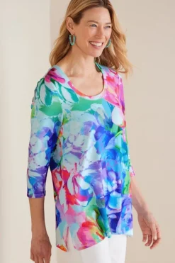 Outlet Soft Surroundings Darcy Tunic PinkSpringFloral