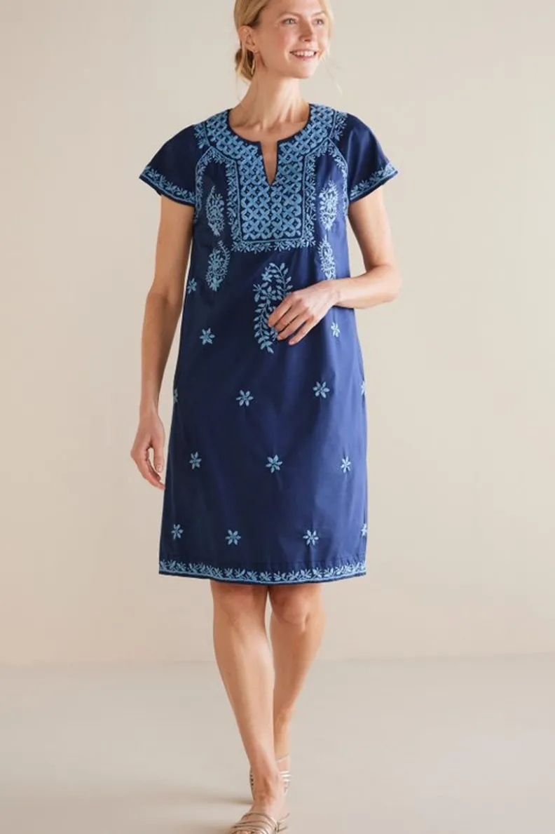 Hot Soft Surroundings Davina Short Dress Navy