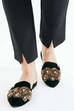 Sale Soft Surroundings Delilah Embellished Slide Black/Gold