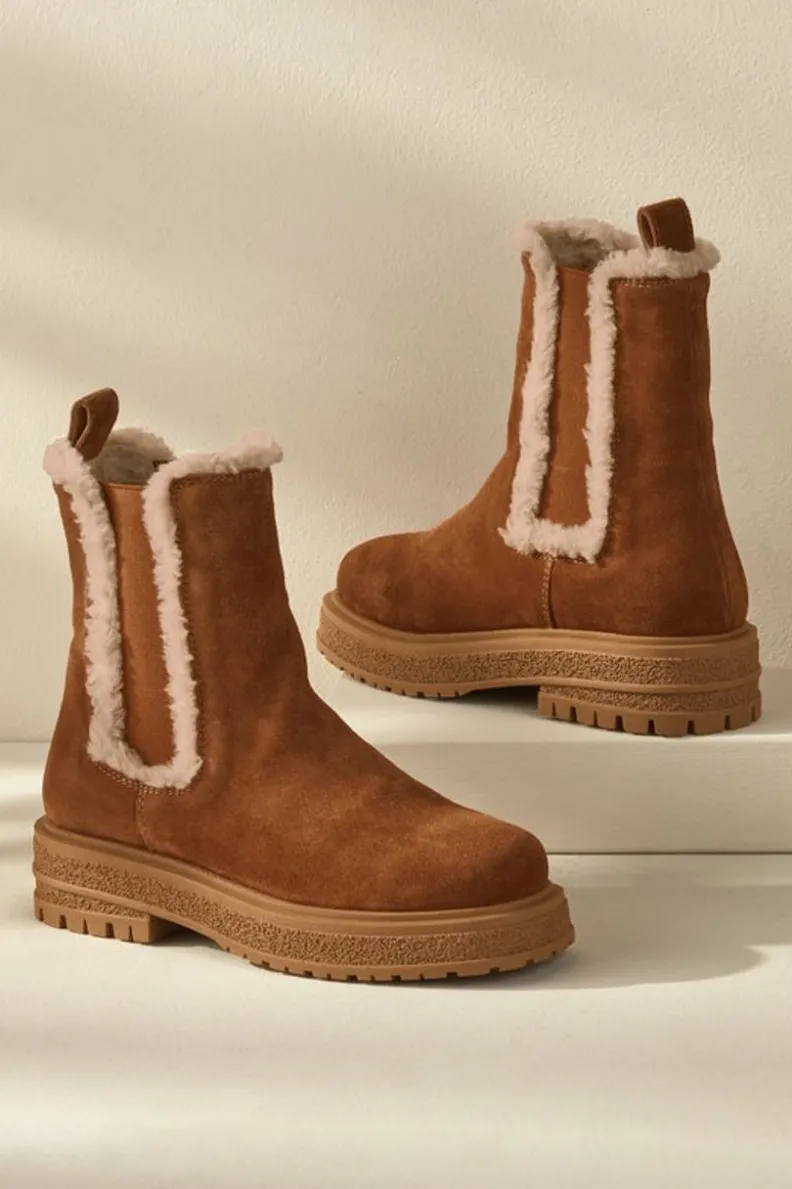 Clearance Soft Surroundings Diba True Temperature Shearling Boots Cognac