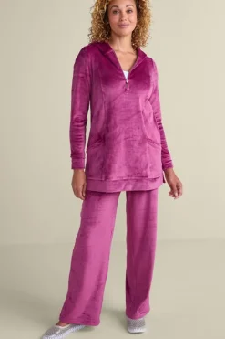 Outlet Soft Surroundings Dixie Velour Wide Leg Pants Boysenberry