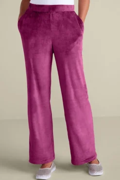 Outlet Soft Surroundings Dixie Velour Wide Leg Pants Boysenberry