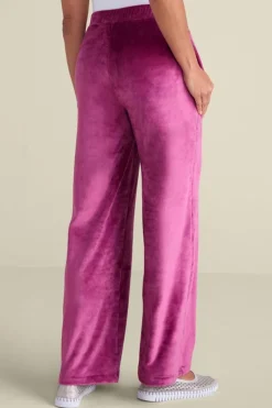 Outlet Soft Surroundings Dixie Velour Wide Leg Pants Boysenberry