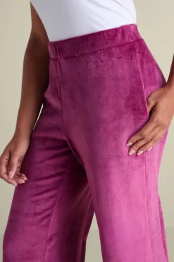 Outlet Soft Surroundings Dixie Velour Wide Leg Pants Boysenberry