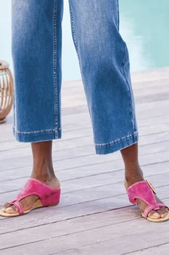 Fashion Soft Surroundings Donald Pliner Ofelia Wedge Slide PaleGold