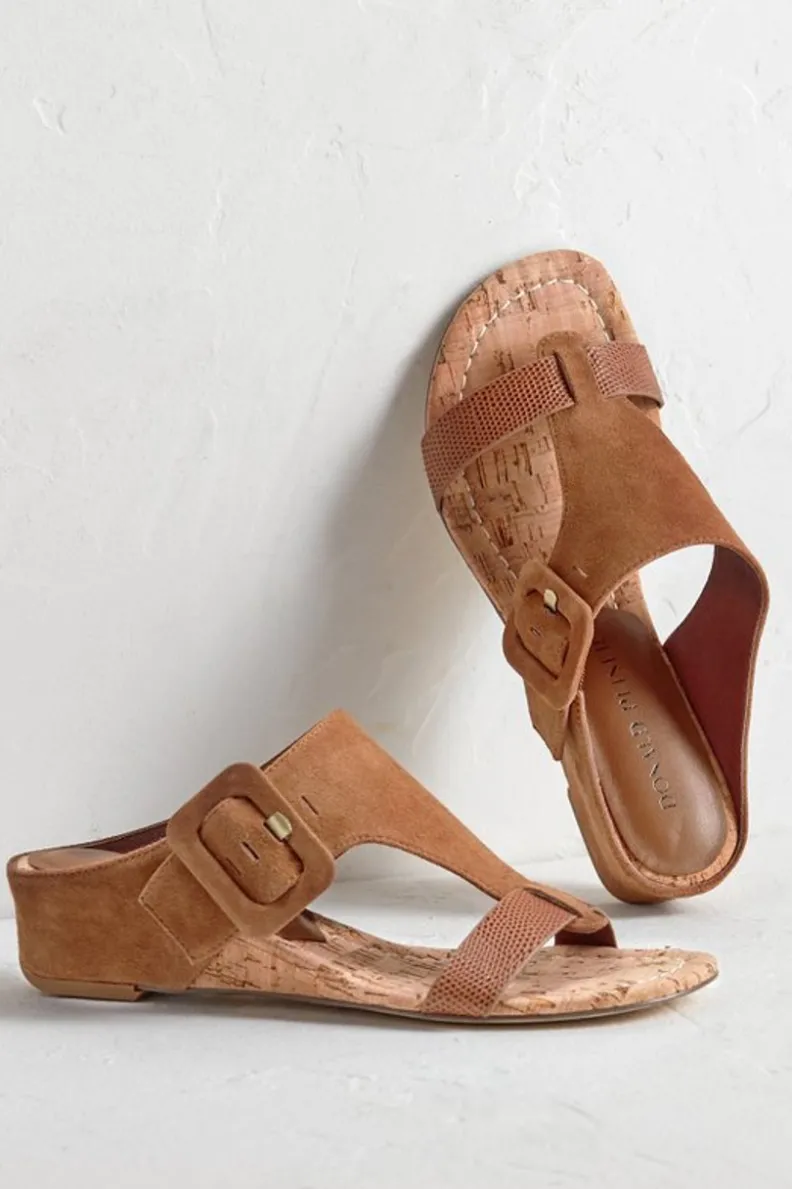 Fashion Soft Surroundings Donald Pliner Ofelia Wedge Slide PaleGold