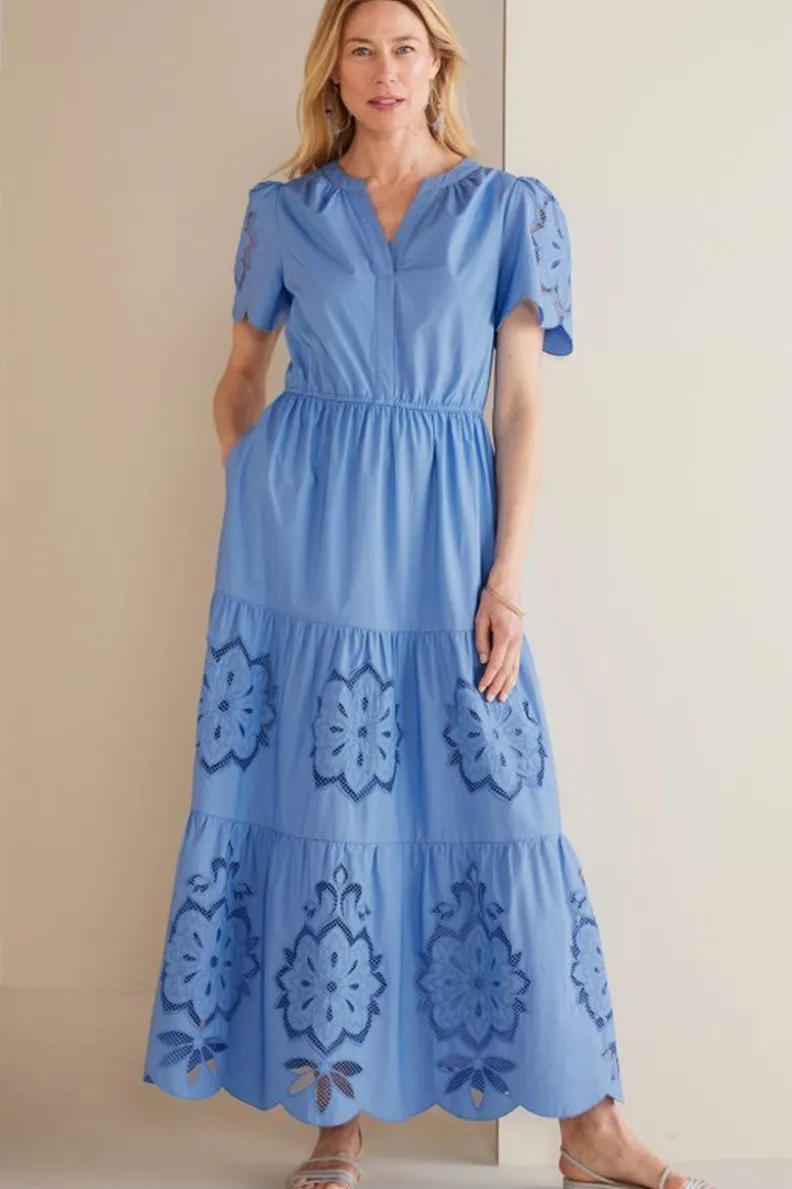Fashion Soft Surroundings Dorothy Maxi Dress BlueBonnet