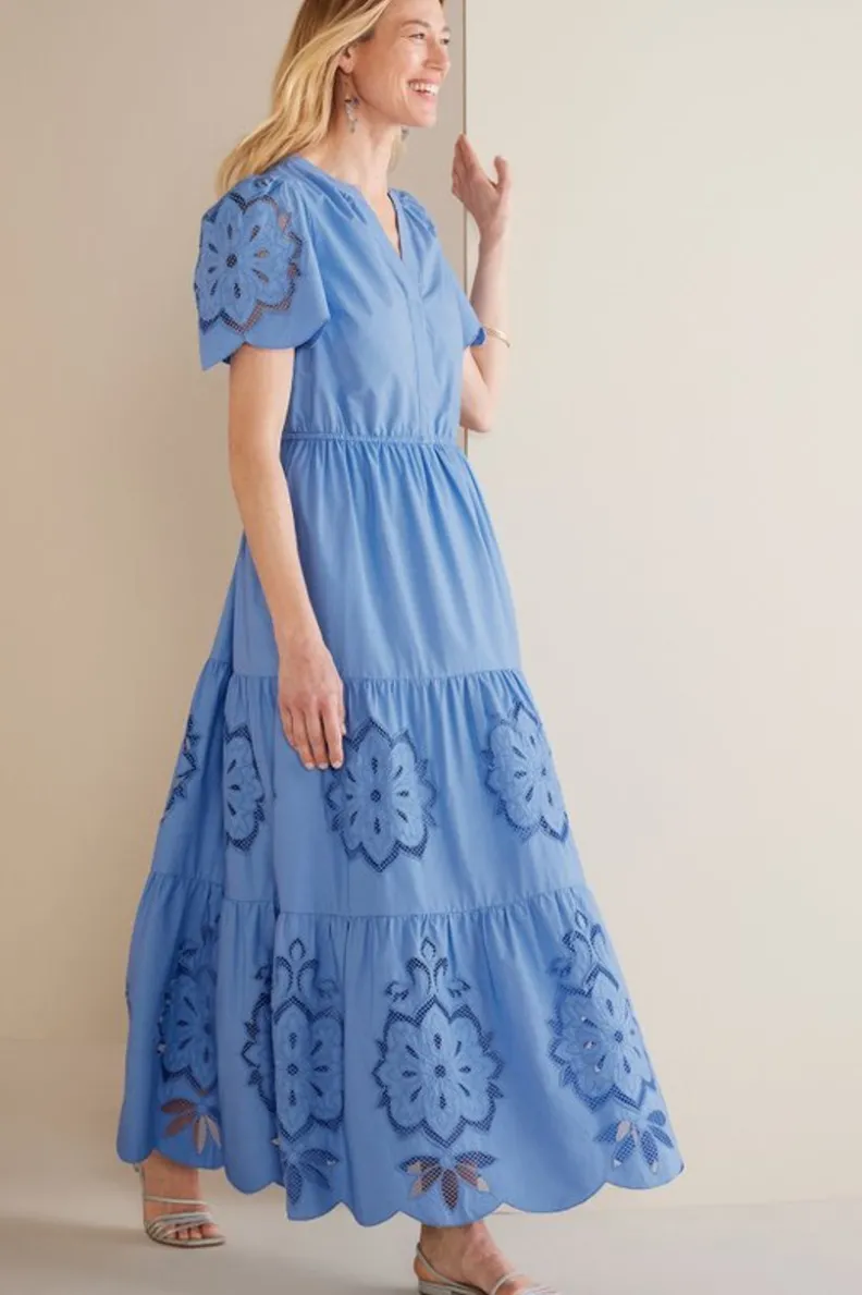 Fashion Soft Surroundings Dorothy Maxi Dress BlueBonnet