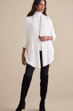 Sale Soft Surroundings Draped Ruffle Cardigan