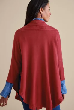 Sale Soft Surroundings Draped Ruffle Cardigan