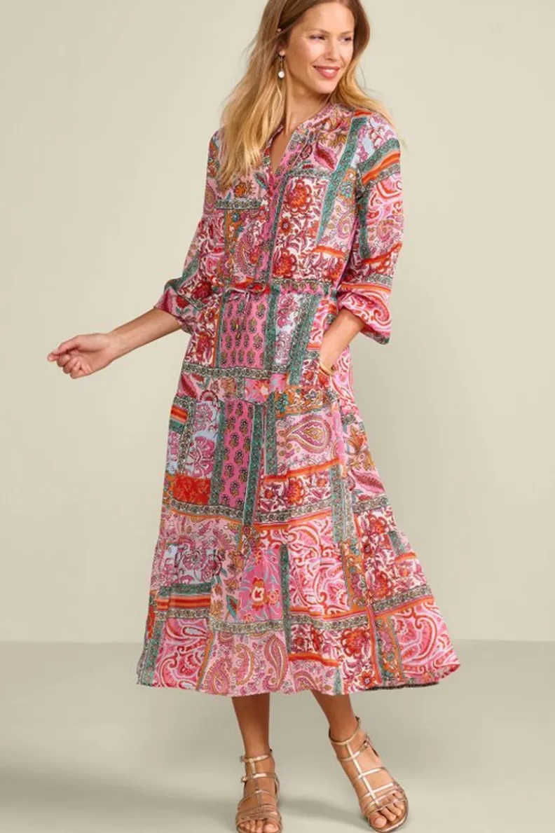 Hot Soft Surroundings Drea Midi Dress MultiPatchwork