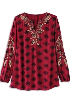 Hot Soft Surroundings Eboni Embellished Tunic DitsyFoulard
