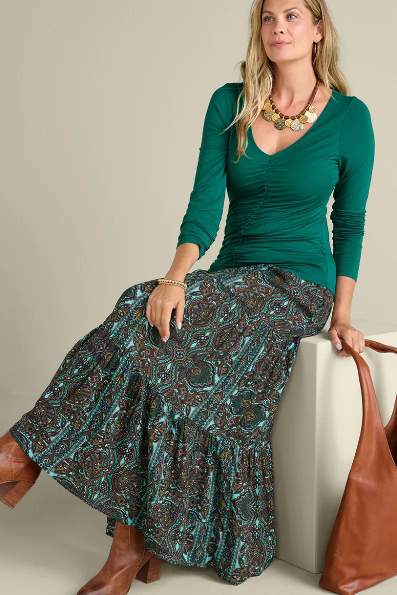 Clearance Soft Surroundings Edeliz Long Sleeve Tee Evergreen