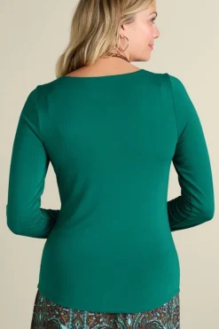 Clearance Soft Surroundings Edeliz Long Sleeve Tee Evergreen