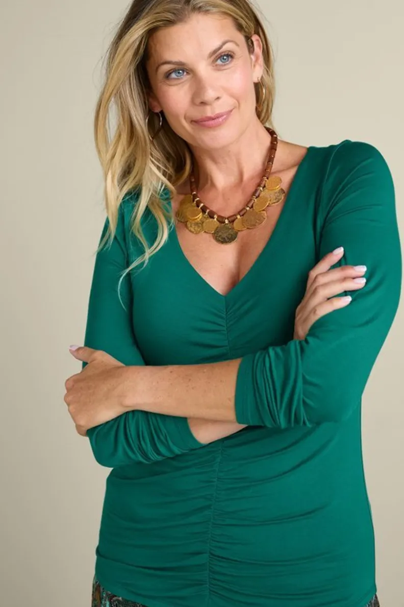 Clearance Soft Surroundings Edeliz Long Sleeve Tee Evergreen