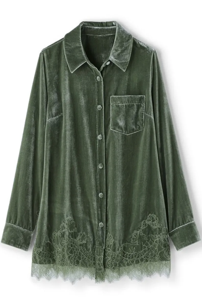 Best Soft Surroundings Eden Velvet and Lace Shirt