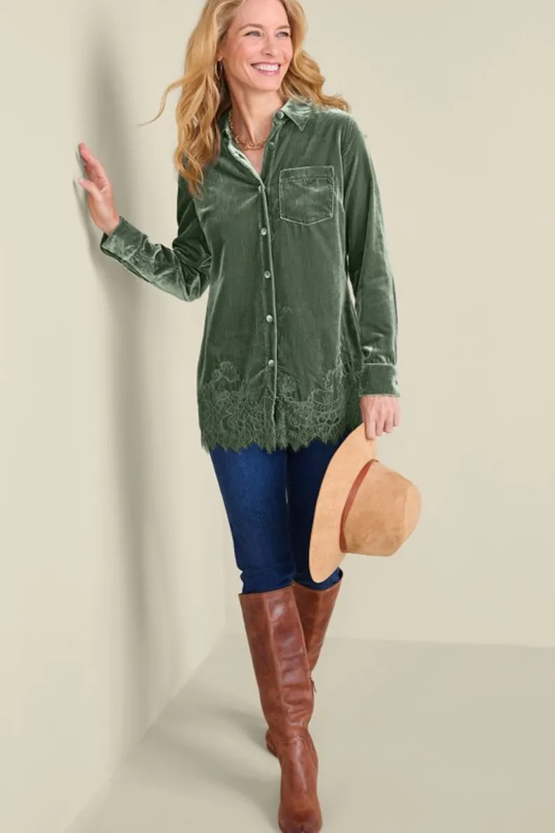 Best Soft Surroundings Eden Velvet and Lace Shirt