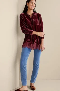 Best Soft Surroundings Eden Velvet and Lace Shirt