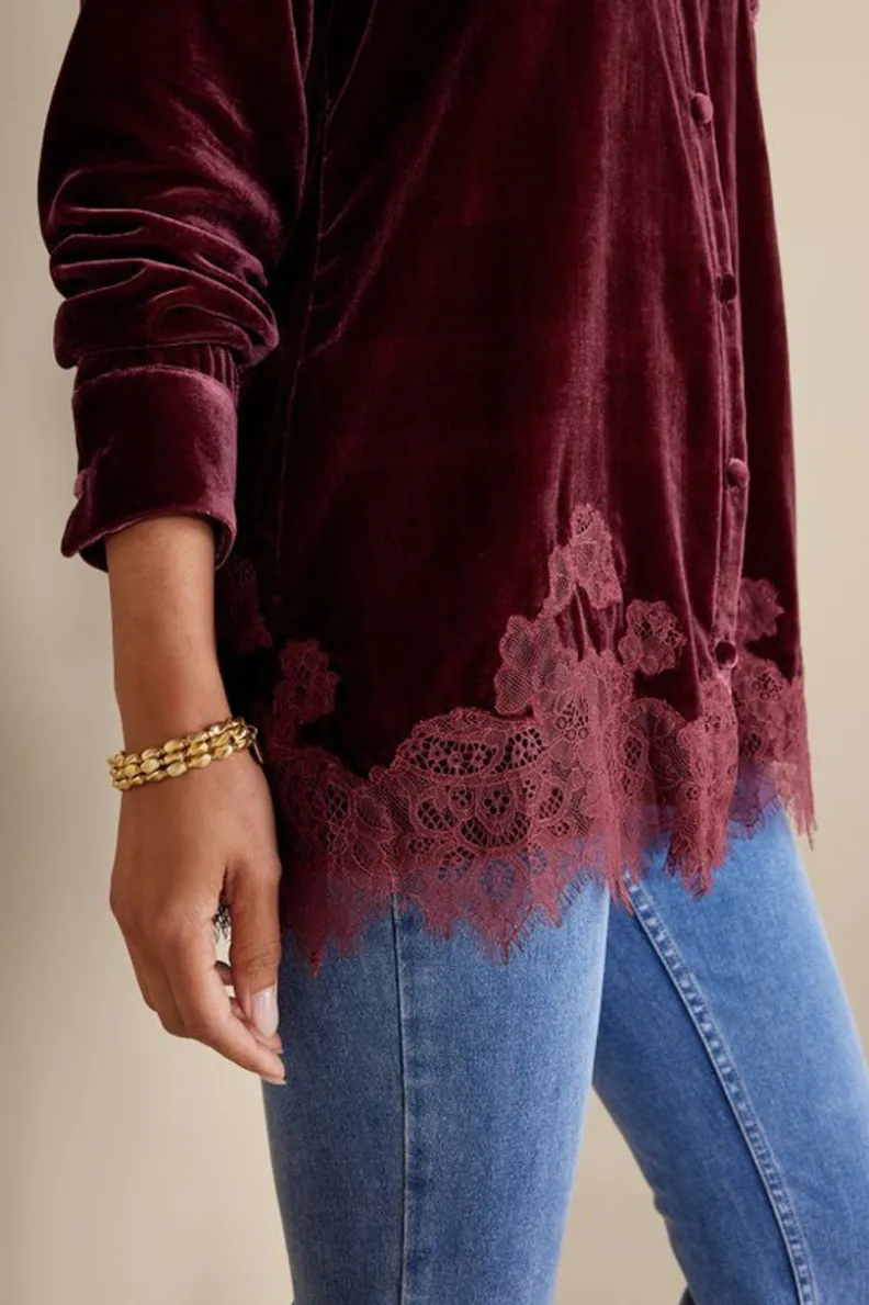 Best Soft Surroundings Eden Velvet and Lace Shirt
