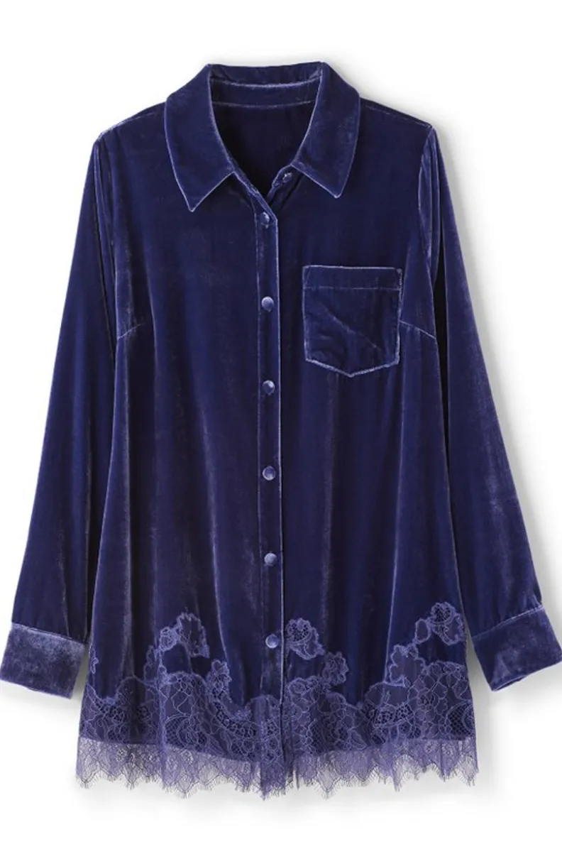 Best Soft Surroundings Eden Velvet and Lace Shirt
