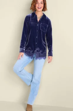 Best Soft Surroundings Eden Velvet and Lace Shirt