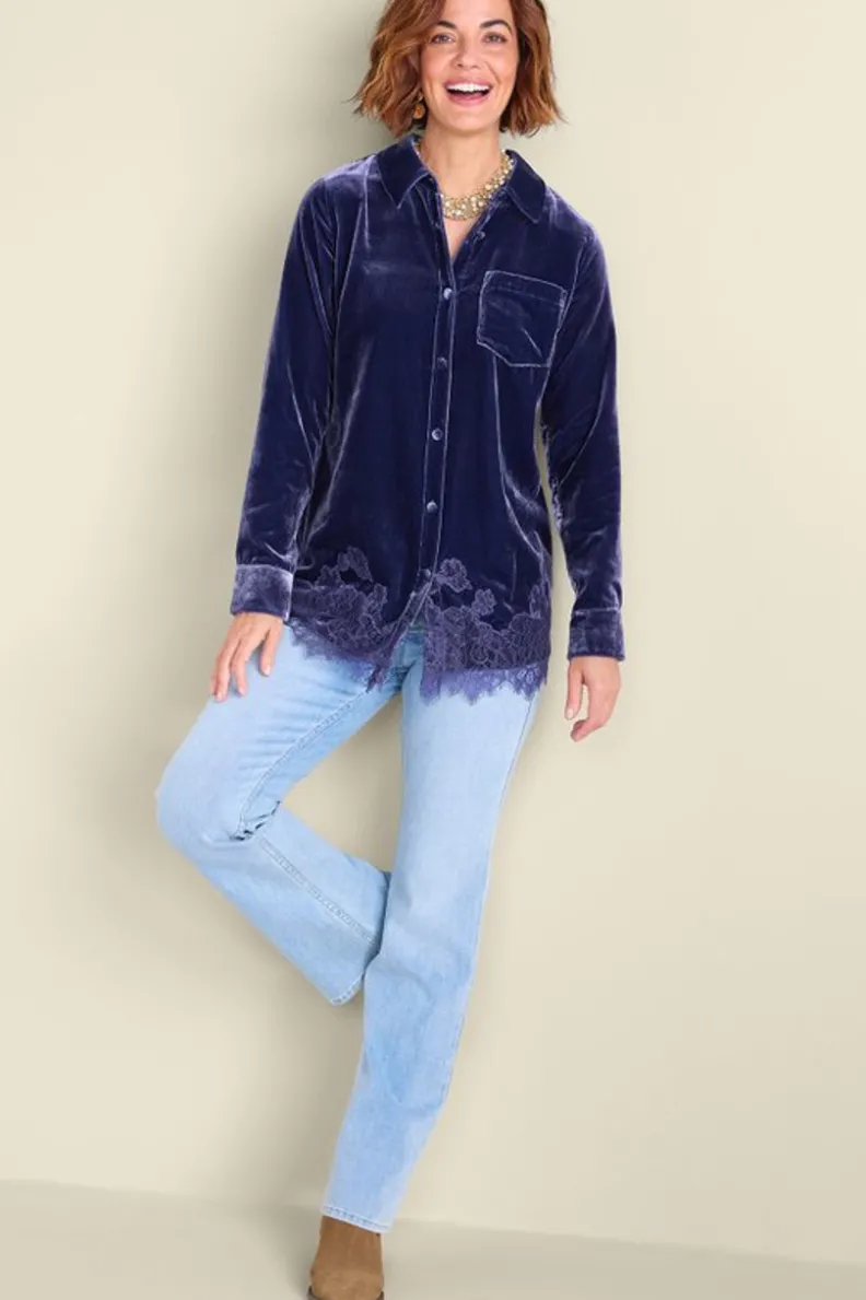 Best Soft Surroundings Eden Velvet and Lace Shirt