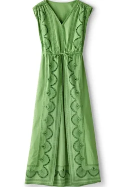 Clearance Soft Surroundings Ellison Linen Blend Maxi Dress PiquantGreen