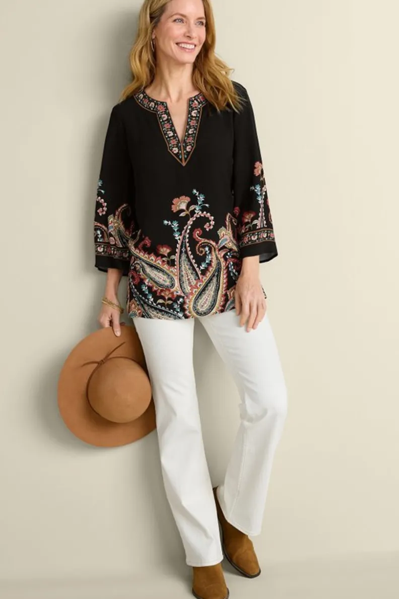 Discount Soft Surroundings Elma 3/4 Sleeve Tunic CascadingBrder