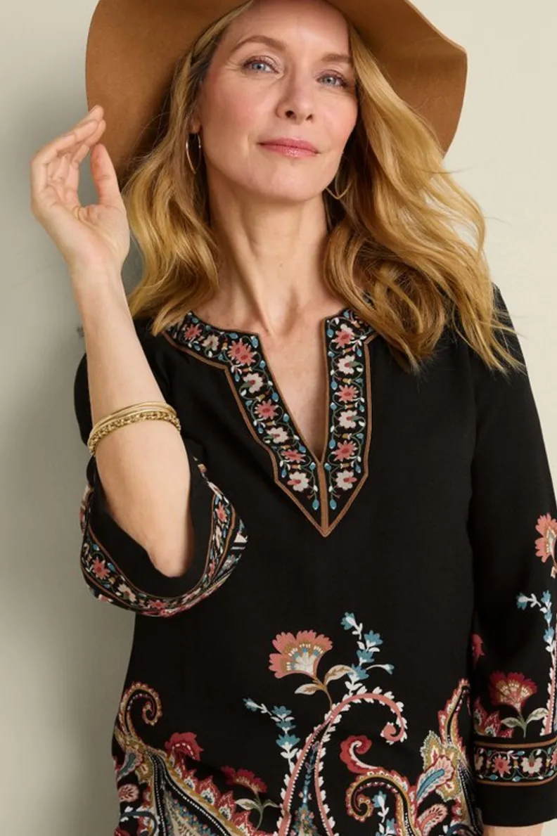 Discount Soft Surroundings Elma 3/4 Sleeve Tunic CascadingBrder