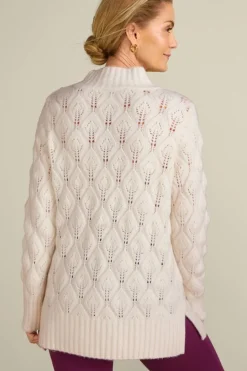New Soft Surroundings Ensley Button Sweater Tunic IvoryPearl