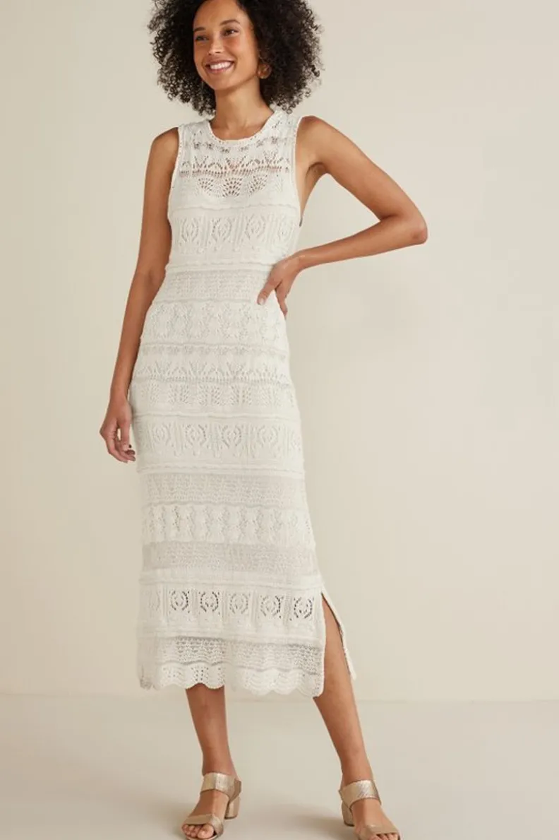 Online Soft Surroundings Erica Crochet Midi Dress AntiqueWhite