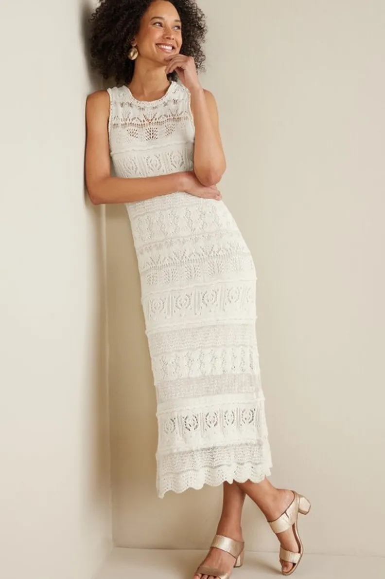 Online Soft Surroundings Erica Crochet Midi Dress AntiqueWhite