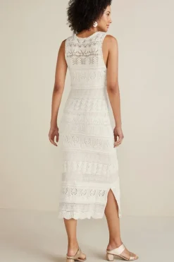 Online Soft Surroundings Erica Crochet Midi Dress AntiqueWhite