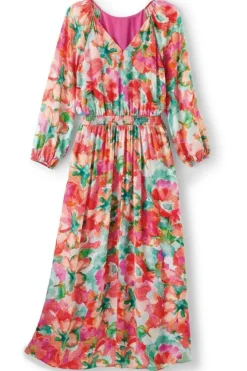 Hot Soft Surroundings Evalina Maxi Dress TropicalFloral