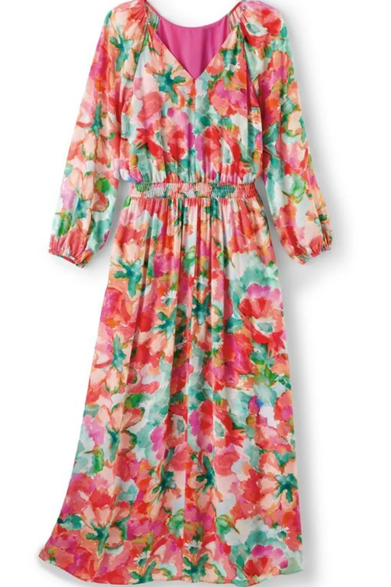 Hot Soft Surroundings Evalina Maxi Dress TropicalFloral