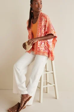 Hot Soft Surroundings Farida Topper PinkBeachPaisley