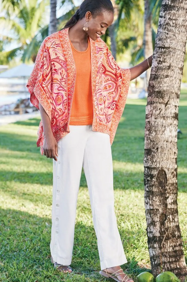 Hot Soft Surroundings Farida Topper PinkBeachPaisley