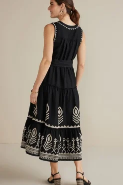 Fashion Soft Surroundings Fernanda Midi Dress Black