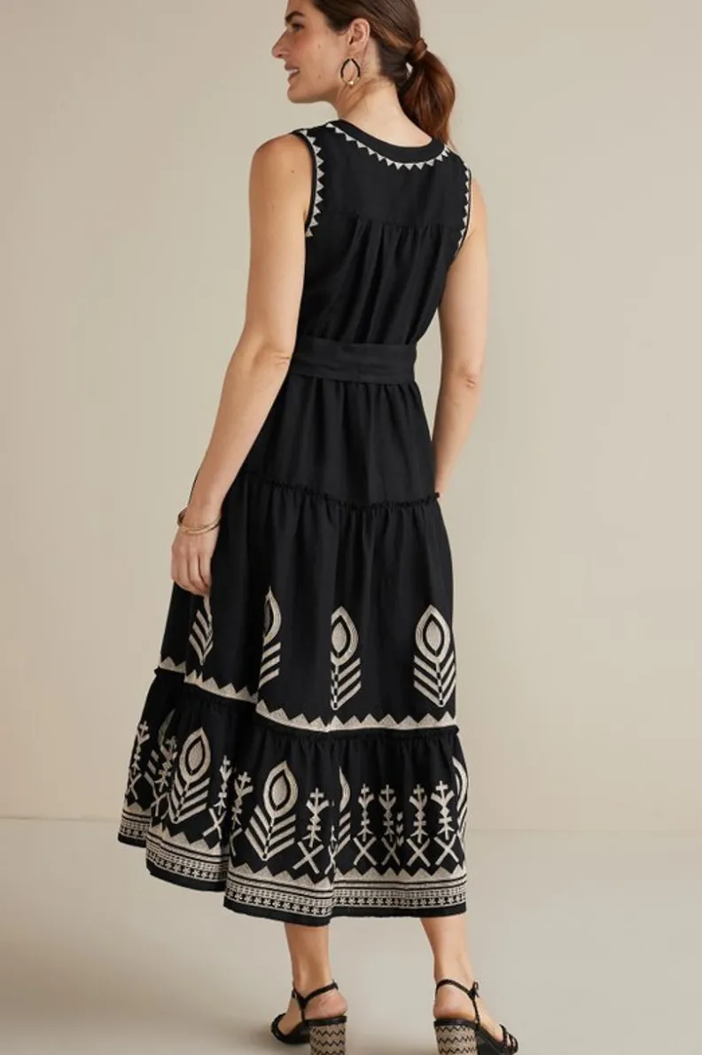 Fashion Soft Surroundings Fernanda Midi Dress Black