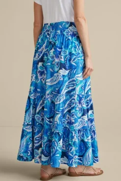 Outlet Soft Surroundings Feyre Maxi Skirt IslandSunPaisleyBlue