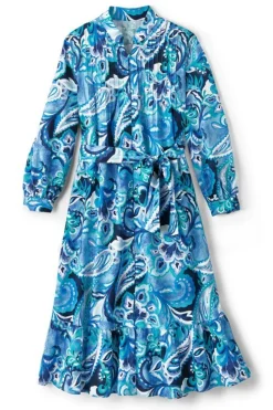 Hot Soft Surroundings Feyre Short Dress IslandSunPaisleyBlue